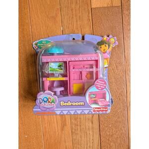 Fisher Price 2010 Dora Explorer Window Surprise Dollhouse Bedroom Furniture Set